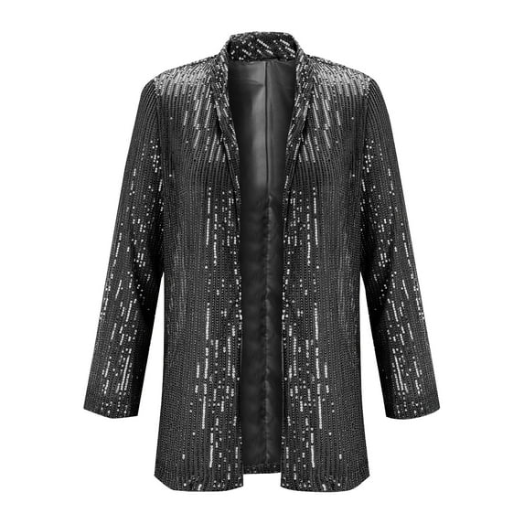 Cardigan Sweaters for Women Hemlock Sequins Jacket Casual Long Sleeve Glitter Shiny Lapel Outerwear Jacket Sweater