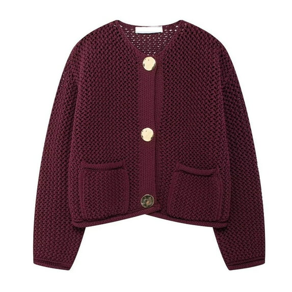 Cardigan Sweaters for Women Knitted Button Up Lightweight Wine Cardigan Comfort Colors Women Fall Clothes Women'S Sweaters