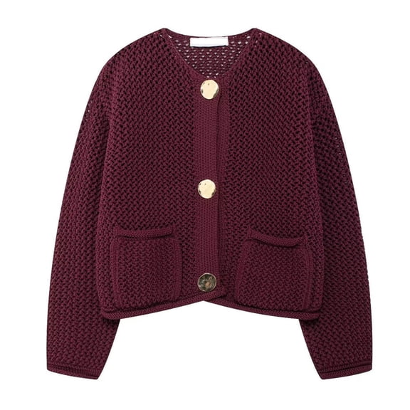 Cardigan Sweaters for Women Knitted Button Up Lightweight Wine Cardigan Comfort Colors Women Fall Clothes Women'S Sweaters