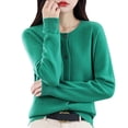 thumbnail image 1 of Cardigan Sweaters for Women Ladies Button Front Long Sleeve Open Front Coat Soft Warm Knit Elastic Sweater Womens Cardigans Mint Green XXL, 1 of 4