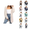 thumbnail image 1 of Cardigan Sweaters for Women Lantern Sleeve Open Front Knit Sweater Coat with Pockets Womens Cardigan Sweaters, 1 of 5
