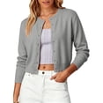 thumbnail image 1 of Cardigan Sweaters for Women Lightweight Long Sleeve Button Up Soft Ribbed Knit Cardigans Spring Outfits Gray M, 1 of 5