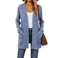 thumbnail image 1 of Cardigan Sweaters for Women Lightweight Long Sleeve Open Front Ribbed Knit Cardigans with Pockets Fall Winter Casual Outerwear, 1 of 7