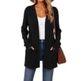 thumbnail image 1 of Cardigan Sweaters for Women Lightweight Long Sleeve Open Front Ribbed Knit Cardigans with Pockets Fall Winter Casual Outerwear, 1 of 7