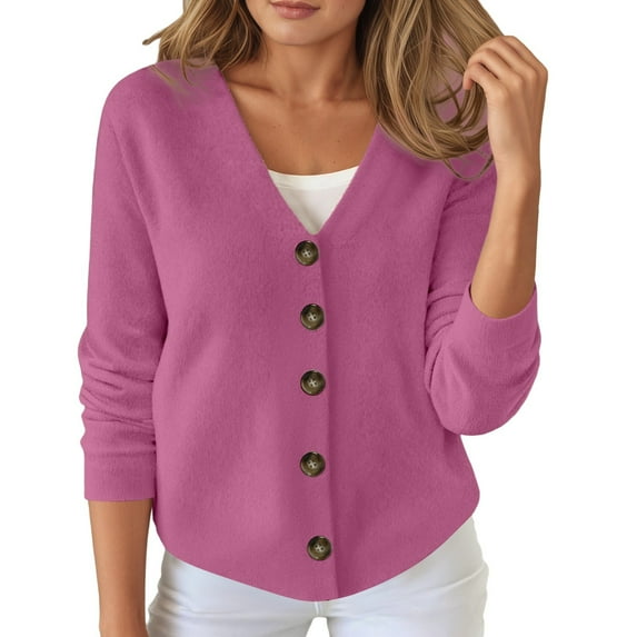 Cardigan Sweaters for Women Lightweight V Neck Button Down Long Sleeve Fall Fashion Outfits 2025 Knit Outerwear Coats