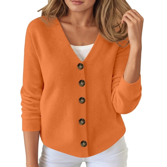 Cardigan Sweaters for Women Lightweight V Neck Button Down Long Sleeve Fall Fashion Outfits 2025 Knit Outerwear Coats
