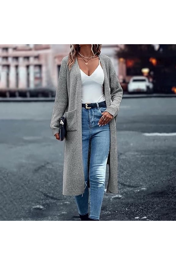 Cardigan Sweaters for Women Long Jacket Open Front Loose Fit Cable Knit Long Sleeve Overcoats