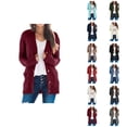 thumbnail image 1 of Cardigan Sweaters for Women Long Sleeve Button Cable Knitted Sweater Jacket Coat with Pockets Womens Cardigan Sweaters, 1 of 5