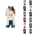thumbnail image 1 of Cardigan Sweaters for Women Long Sleeve Button Cable Knitted Sweater Jacket Coat with Pockets Womens Cardigan Sweaters, 1 of 5