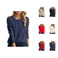 thumbnail image 1 of Cardigan Sweaters for Women Long Sleeve Button Crewneck Slim Fit Knitted Sweater Jacket Coat Womens Cardigan Sweaters, 1 of 5