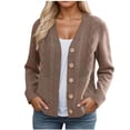 thumbnail image 1 of Cardigan Sweaters for Women Long Sleeve Chunky Knit Cardigan V Neck Button Down Fall Fashion Clothes With Pockets, 1 of 5