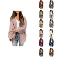 thumbnail image 1 of Cardigan Sweaters for Women Long Sleeve Lantern Sleeve Open Front Knited Sweater Coat Jacket Womens Cardigan Sweaters, 1 of 8