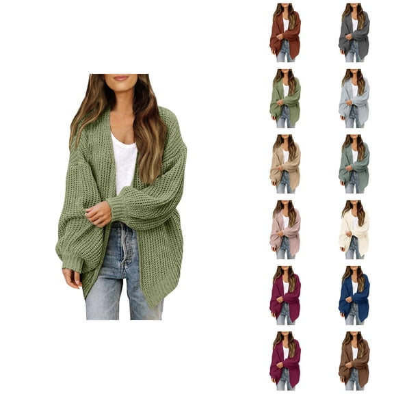 Cardigan Sweaters for Women Long Sleeve Lantern Sleeve Open Front Knited Sweater Coat Jacket Womens Cardigan Sweaters