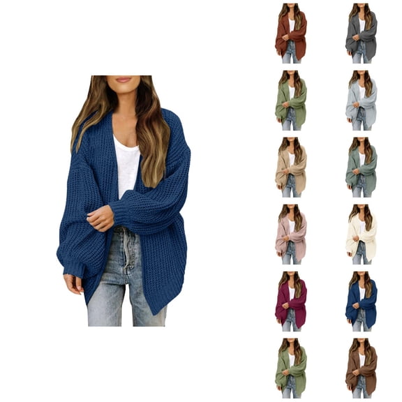Cardigan Sweaters for Women Long Sleeve Lantern Sleeve Open Front Knited Sweater Coat Jacket Womens Cardigan Sweaters