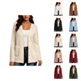 thumbnail image 1 of Cardigan Sweaters for Women Long Sleeve Open Front Button Up Cable Knit Cardigans with Pockets Fall Winter Coat, 1 of 6