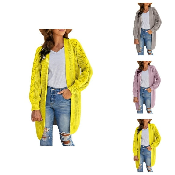 Cardigan Sweaters for Women Long Sleeve Open Front Loose Fit Knitted Sweater Jacket Coat Womens Cardigan Sweaters