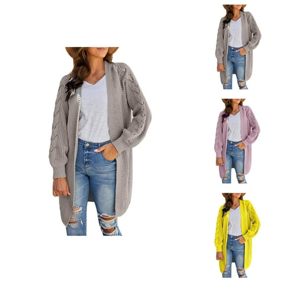 Cardigan Sweaters for Women Long Sleeve Open Front Loose Fit Knitted Sweater Jacket Coat Womens Cardigan Sweaters