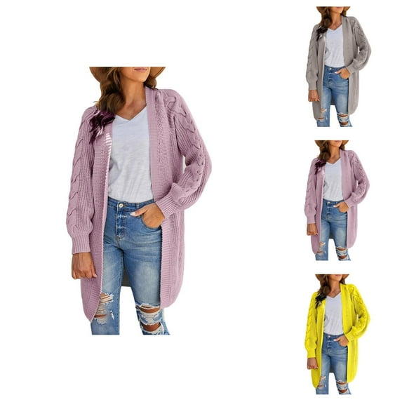 Cardigan Sweaters for Women Long Sleeve Open Front Loose Fit Knitted Sweater Jacket Coat Womens Cardigan Sweaters