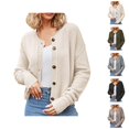 thumbnail image 1 of Cardigan Sweaters for Women Long Sleeve Relaxed Fit Button Down Open Front Knit Cardigans Outerwear Lightweight Fall Tops, 1 of 6