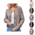 thumbnail image 1 of Cardigan Sweaters for Women Long Sleeve Relaxed Fit Button Down Open Front Knit Cardigans Outerwear Lightweight Fall Tops, 1 of 6