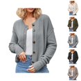 thumbnail image 1 of Cardigan Sweaters for Women Long Sleeve Relaxed Fit Button Down Open Front Knit Cardigans Outerwear Lightweight Fall Tops, 1 of 6