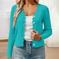 thumbnail image 1 of Cardigan Sweaters for Women Long Sleeve V Neck Knitted Button Up Sweaters for Women Open Front Mint Green Sweaters Fashion Clothing, 1 of 4