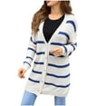 thumbnail image 1 of Cardigan Sweaters for Women Loose Fit Striped Open Front Button Down Womens Cardigan Fashion Fall Outfits, 1 of 9
