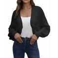thumbnail image 1 of Cardigan Sweaters for Women Open Front Cropped Cardigan Sweater Long Sleeve Knit Bat Sweaters Shrug Top, 1 of 10