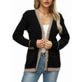 thumbnail image 1 of Cardigan Sweaters for Women Open Front Long Sleeve Button Down Knit Jackets with Pockets Fall Winter Outfits Black L, 1 of 9