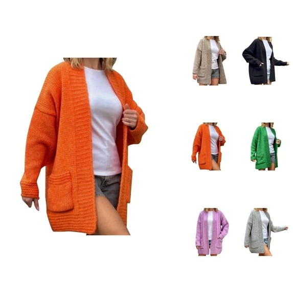 Cardigan Sweaters for Women Open Front Long Sleeve Loose Knitted Sweater Coat with Pockets Womens Cardigan Sweaters