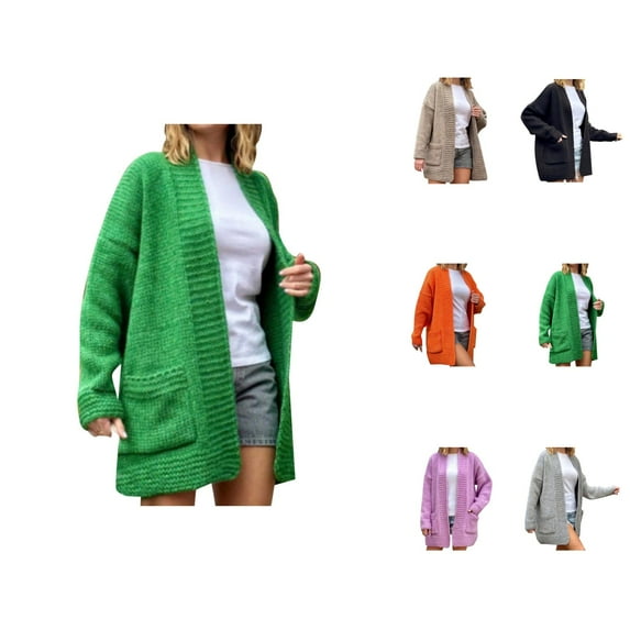 Cardigan Sweaters for Women Open Front Long Sleeve Loose Knitted Sweater Coat with Pockets Womens Cardigan Sweaters
