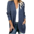 thumbnail image 1 of Cardigan Sweaters for Women Plus Size Long Sleeve Solid Long Cardigan Outwear Casual Tops Sweaters With Pockets, 1 of 8