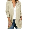 thumbnail image 1 of Cardigan Sweaters for Women Plus Size Long Sleeve Solid Long Cardigan Outwear Casual Tops Sweaters With Pockets, 1 of 8