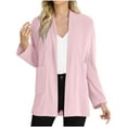 thumbnail image 1 of Cardigan Sweaters for Women Plus Size New Womens Fall Lightweight Cardigan Casual Loose Sweaters with Pockets Long Sleeve Plus Size Jackets Pinky S, 1 of 8