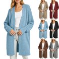 thumbnail image 1 of Cardigan Sweaters for Women Plus Size Trendy Loose Knit Sweater Jacket Long Sleeved Top, 1 of 7
