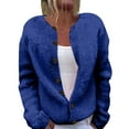 thumbnail image 1 of Cardigan Sweaters for Women Trendy Chunky Knit Cardigan Sweater Button Down Long Sleeve Solid Color Jacket Outerwear, 1 of 4