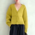 thumbnail image 1 of Cardigan Sweaters for Women V Neck Button Front Long Sleeve Knit Outerwear with Pocket Loose Fall Clothes Fashion Clothing, Christmas Gifts, 1 of 4