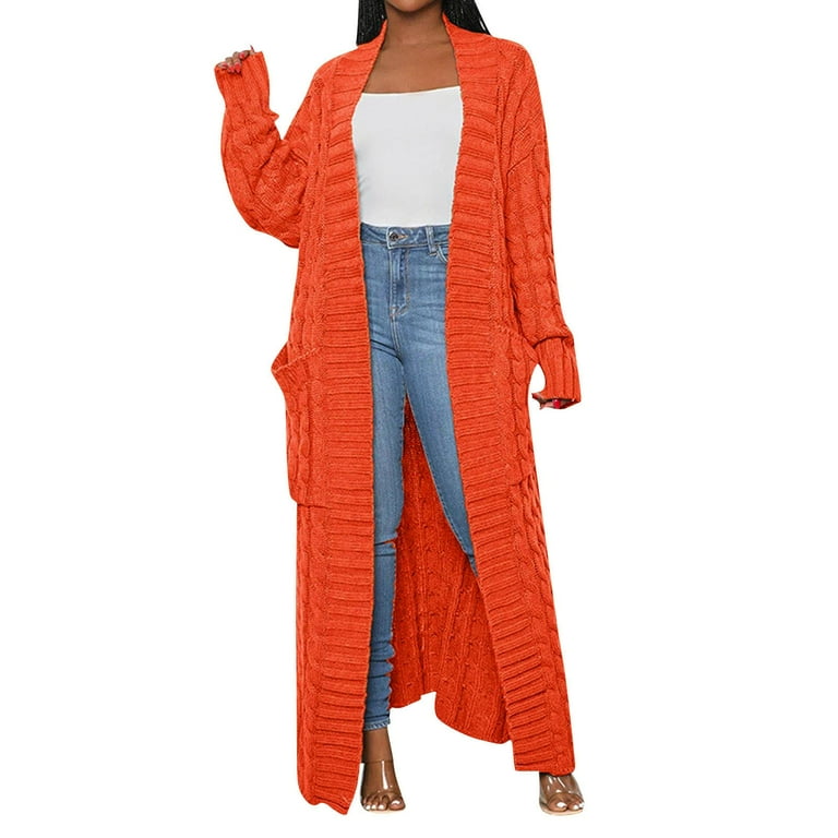 Orange long sweater cheap