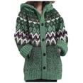 thumbnail image 1 of Cardigan Sweaters for Women Women's Cozy Knitted Hooded Cardigan with Pockets Casual Style Sweater Jacket Light Cardigans for Women Green XL, 1 of 4