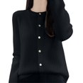 thumbnail image 1 of Cardigan Sweaters for Women, Yigetop Women's Flare Button Front Cardigan Sweater Standard Lightweight Cardigans for Women Black 2XL, 1 of 4