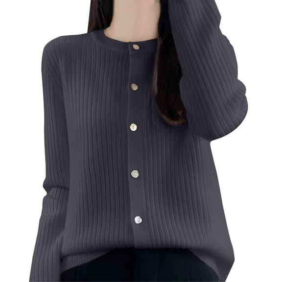 Cardigan Sweaters for Women, Yigetop Women's Flare Button Front Cardigan Sweater Standard Lightweight Cardigans for Women Grey L