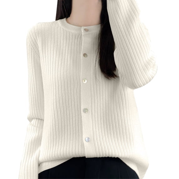Cardigan Sweaters for Women, Yigetop Women's Flare Button Front Cardigan Sweater Standard Lightweight Cardigans for Women White S