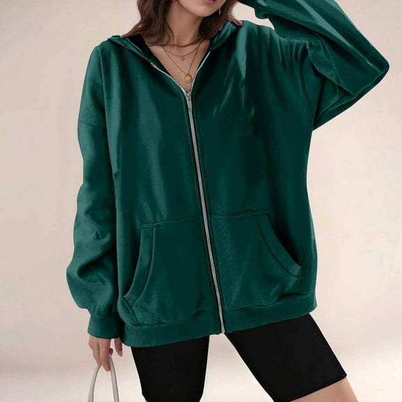 Cardigan Sweaters for Women's Fall Zipper Long Sleeve Hoodie Hooded Sweatshirt Top Outdoor Sweatshirt Shirt