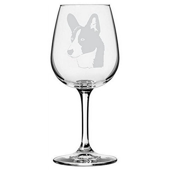Cardigan Welsh Corgi Dog Themed Etched All Purpose 12.75oz Libbey Wine Glass