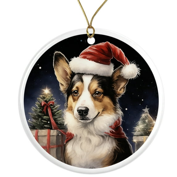 Cardigan Welsh Dog Ornament - Pet Ornament for Christmas Tree - 3" Round Ceramic - Printed in USA - Puppy New Dog - Dog Mom - Dog Dad - Pet Owner - Xmas Decoration DOG056