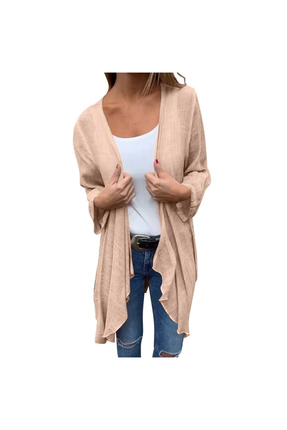 Cardigan for Women,Cardigans for Women, Long Solid Color Casual Long Sleeved Spring/Summer Thin Breathable Sun Protection Cardigan,Long Cardigans for Women