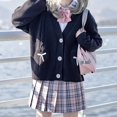 thumbnail image 1 of Cardigan Women LOVE DOCK Loose Sweaters Student Preppy Sweet Girl Cute Knitwear New All-match Soft Hot Sale Basic Coats Women, 1 of 6