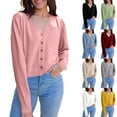 thumbnail image 1 of Cardigan for Women Lightweight Long Sleeve V Neck Open Front Thin Knit Sweater Outerwear Casual Spring Fall Button Down Work Sweaters for Women White XL, 1 of 6