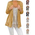 thumbnail image 1 of Cardigan Women Long Sleeve Solid Color Sequin Open Front Jacket For An Evening Layered Look Lightweight Jacket Women, 1 of 7