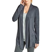 Cardigan - Womens Classic Chic Rayon Fabric Cardigan Sweater for Layering All Season Open Drape Cute Comfortable, Plus, Dark Grey, Size: Small, Sofra